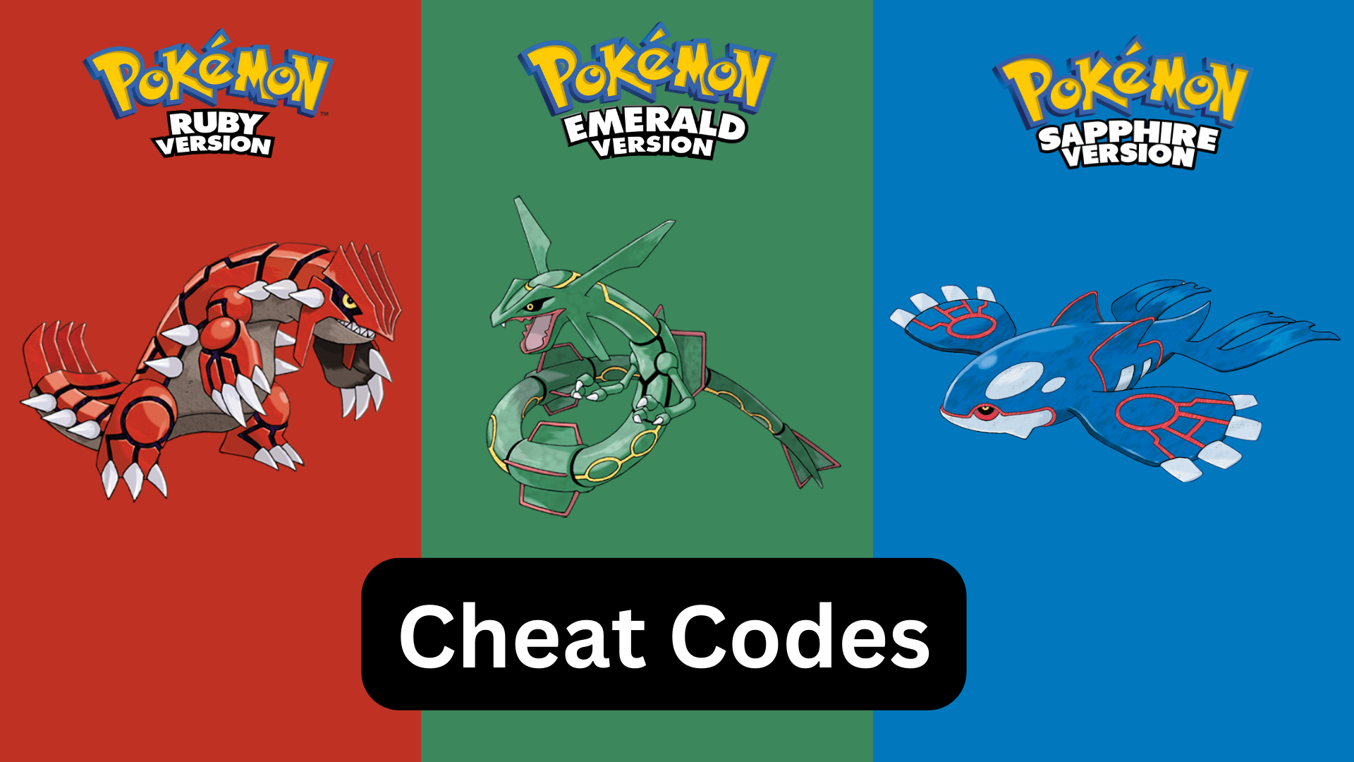 pokemon ruby, sapphire, and emerald cheat codes