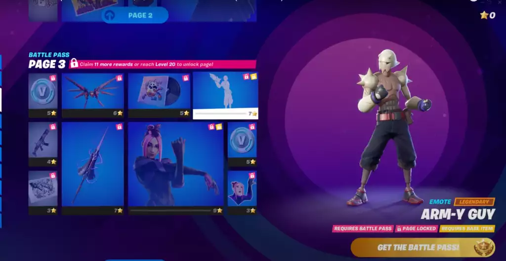 arm-y guy fortnite battle pass rewards