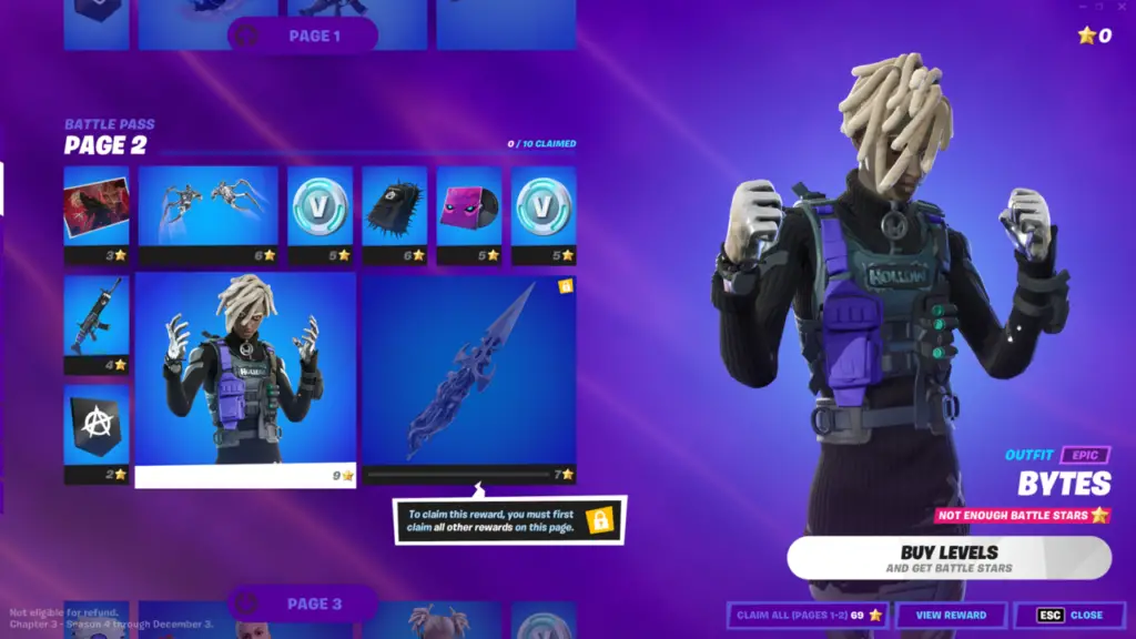 bytes outfit fortnite battle pass rewards