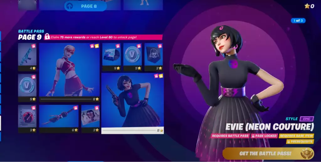 evie neon couture style fortnite battle pass rewards