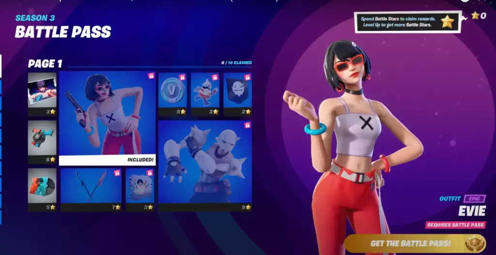 evie outfit fortnite battle pass rewards