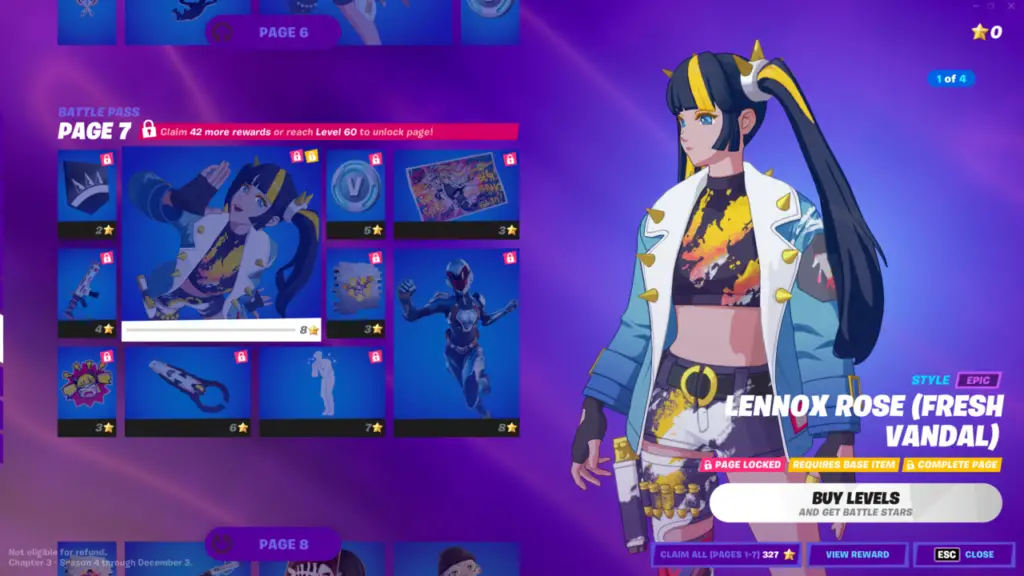 lennox rose fresh vandal fortnite battle pass rewards