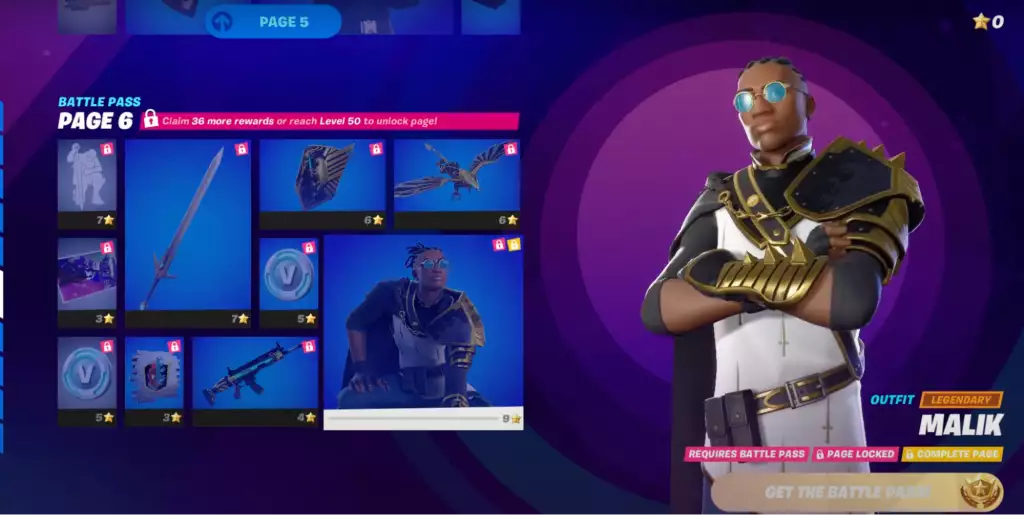 malik outfit fortnite battle pass rewards