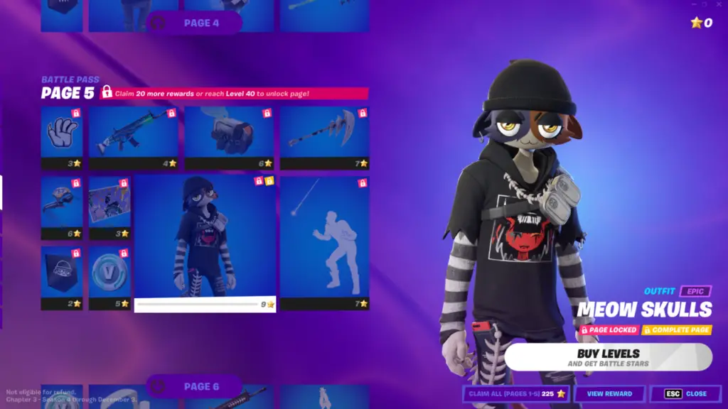 meow outfit fortnite battle pass rewards