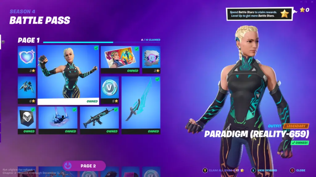 paradigm outfit fortnite battle pass rewards