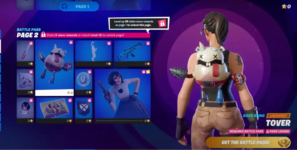 tover back bling fortnite battle pass rewards