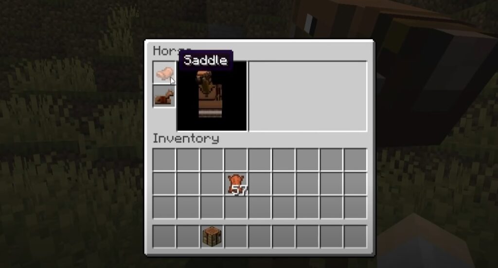 how to put a saddle on a horse in minecraft
