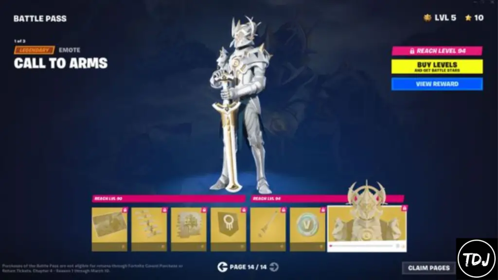 fortnite chapter 4 season 1 page 14 battle pass rewards