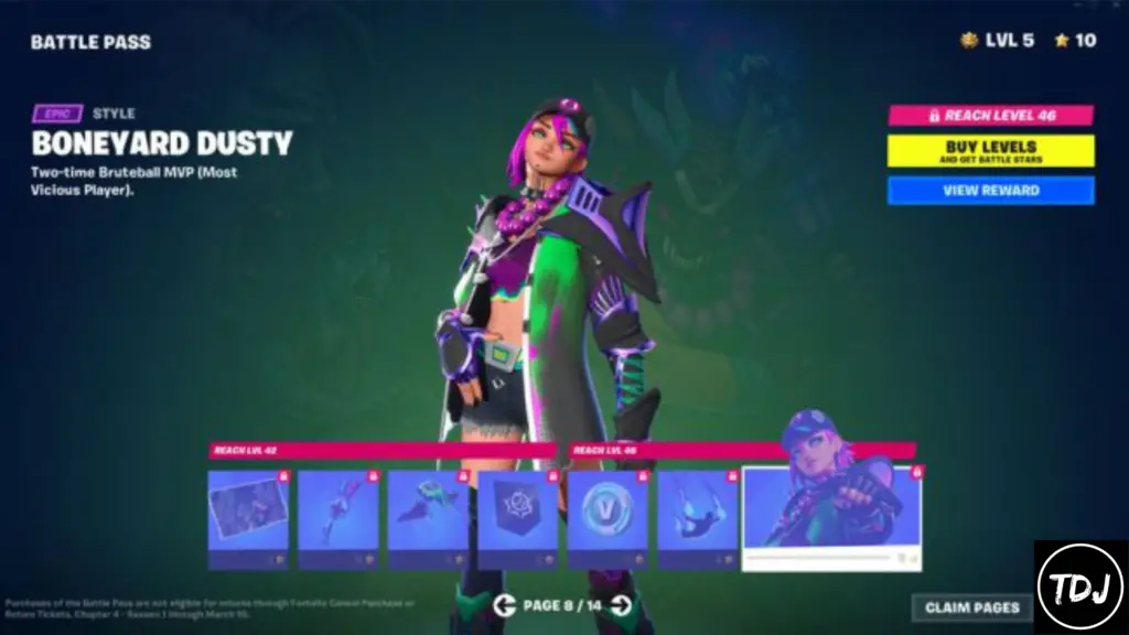 fortnite chapter 4 season 1 page 8 battle pass rewards