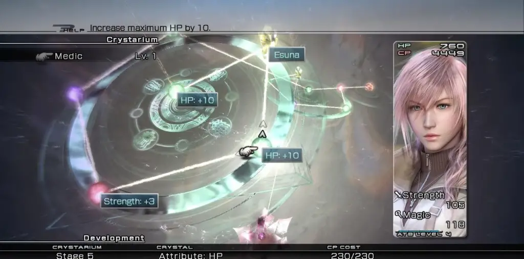 final fantasy xiii crystarium system