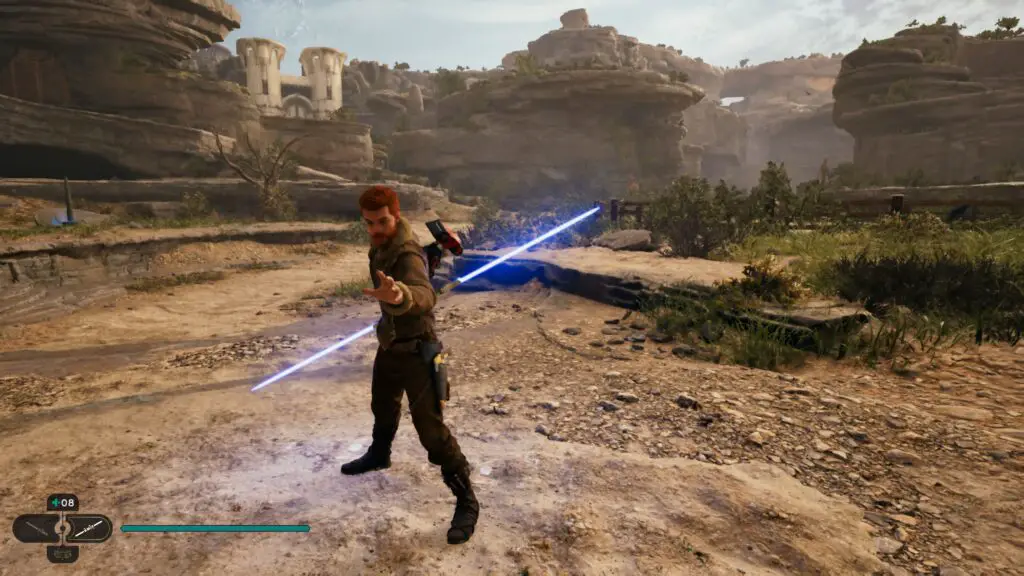 double bladed lightsaber stance star wars jedi survivor