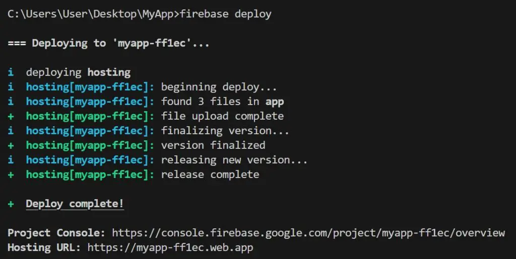 firebase deploy