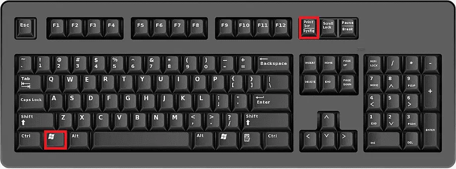 keyboard windows + prnt scrn