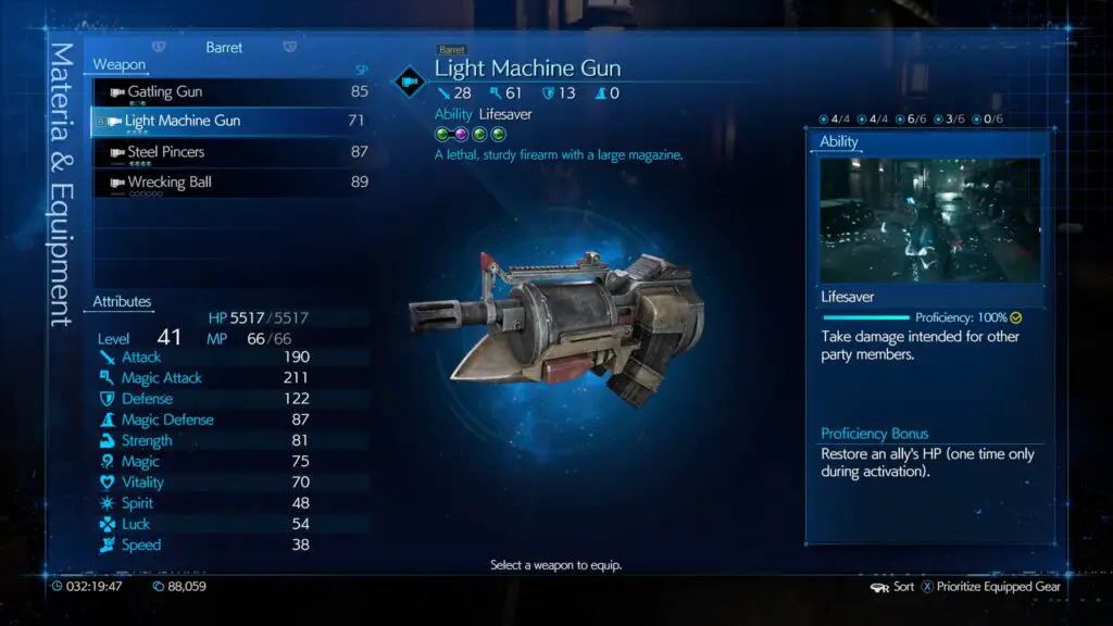 light machine gun ff7 remake