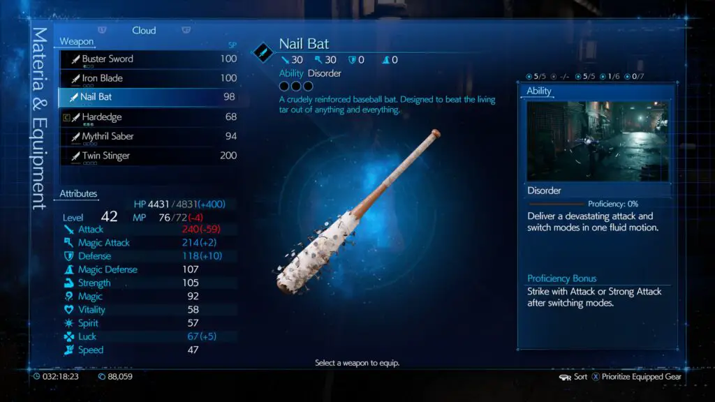 nail bat ff7 remake