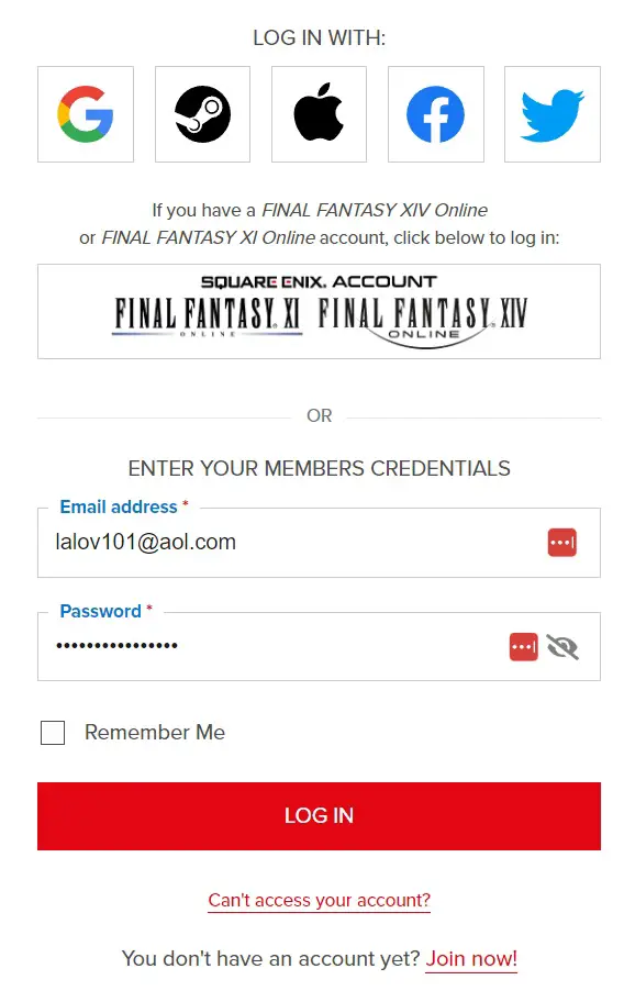 square enix account registration