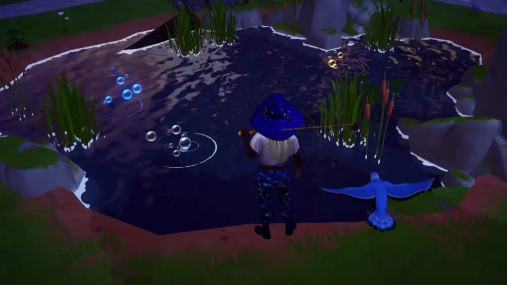 Colored fishing spots in Disney Dreamlight Valley