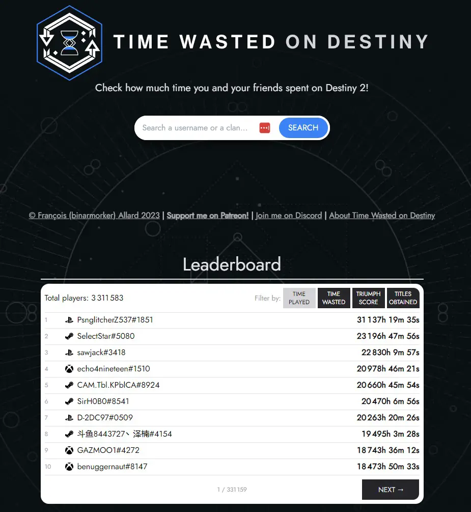time wasted on destiny