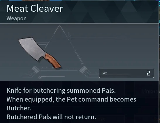 meat cleaver palworld