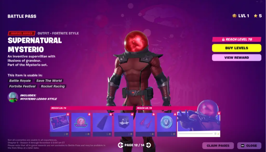 fortnite chapter 5 season 4 battle pass rewards page 12