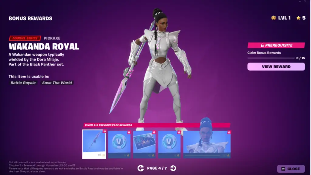 fortnite chapter 5 season 4 battle pass bonus rewards page 4