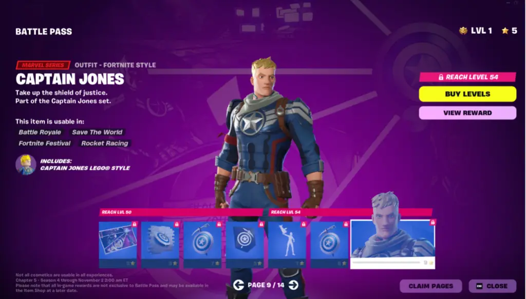 fortnite chapter 5 season 4 battle pass rewards page 9