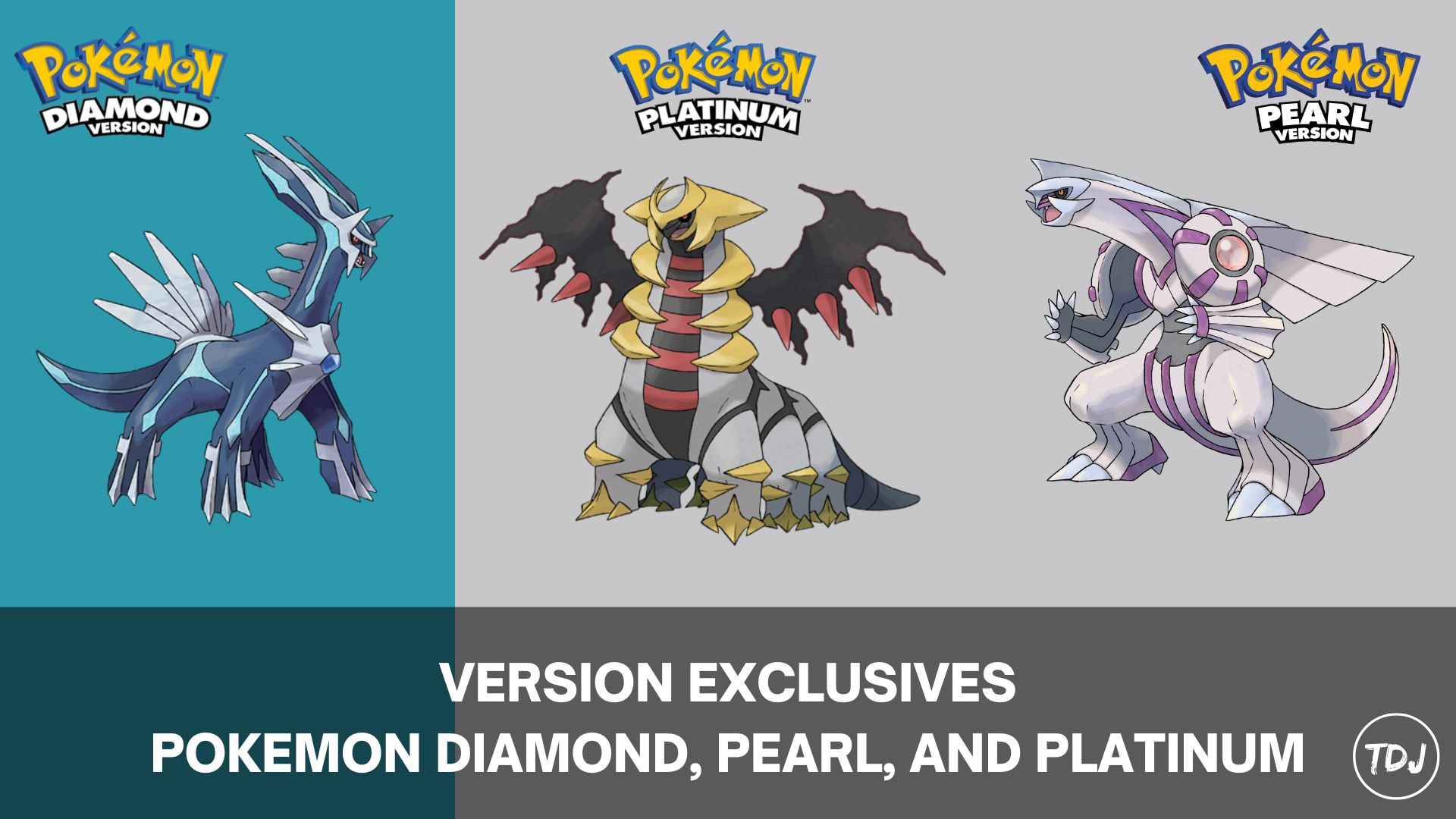 pokemon diamond, pearl, and platinum version exclusives